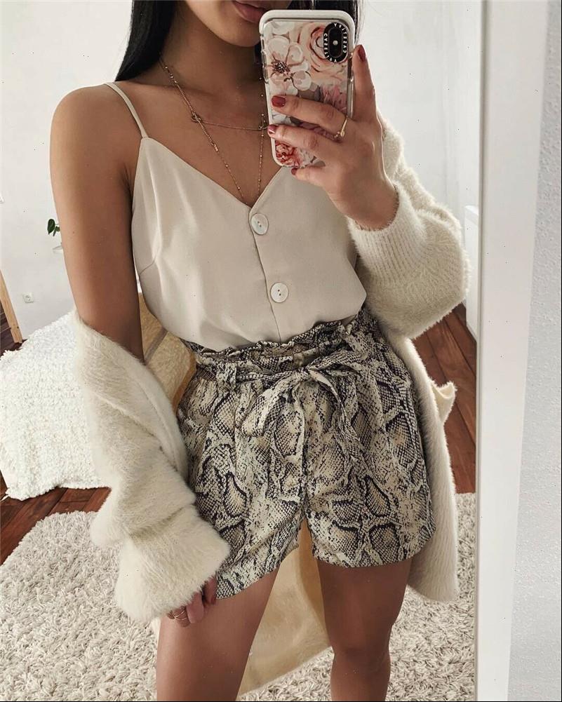 

womens shorts animal snake printed high waist women casual loose short biker beach party club wear, White;black