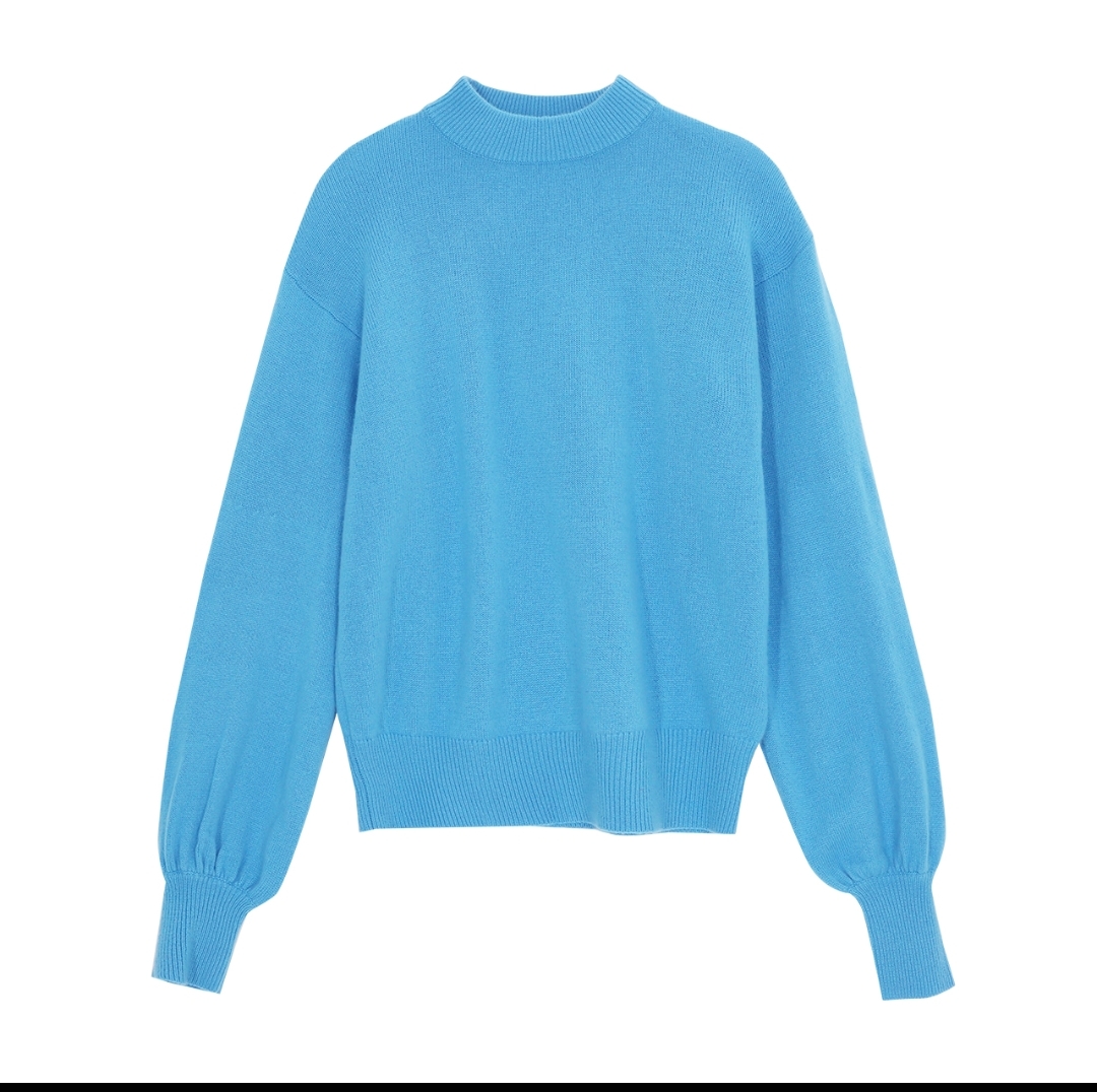 

Women's autumn and winter sweater casual animal knitted pullover cashmere soft versatile long sleeve top high warm r-suit S-L, Blue