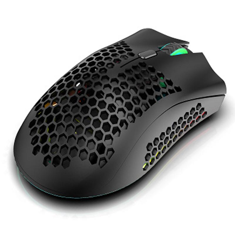 Mice Lightweigh Honeycombs Design Rechargeable Wireless Gaming Mouse With USB Receiver RGB Backlight EM88-image-732809176