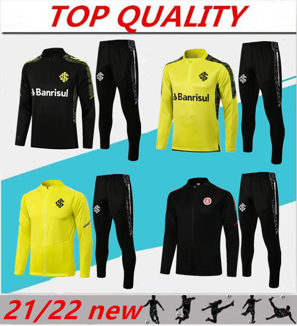 

2021 2022 SC Internacional football tracksuit soccer jacket 21/22 camisas de futebol Long pull zipper Training suit Chandal, Black