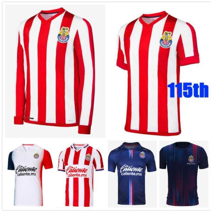 

Retro 110th 115 year 2021 2022 Chivas Soccer Jerseys Aniversario 21 22 Deportivo Guadalajara E.LOPEZ 115TH Long sleeve Football shirt, Men 20-21 home