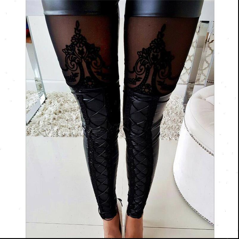 

Womens Pants Women High Waist Leggings Wet Look Stretch Leather Club Trousers Stage Pencil Skinny Sexy Streetwear, Black;white