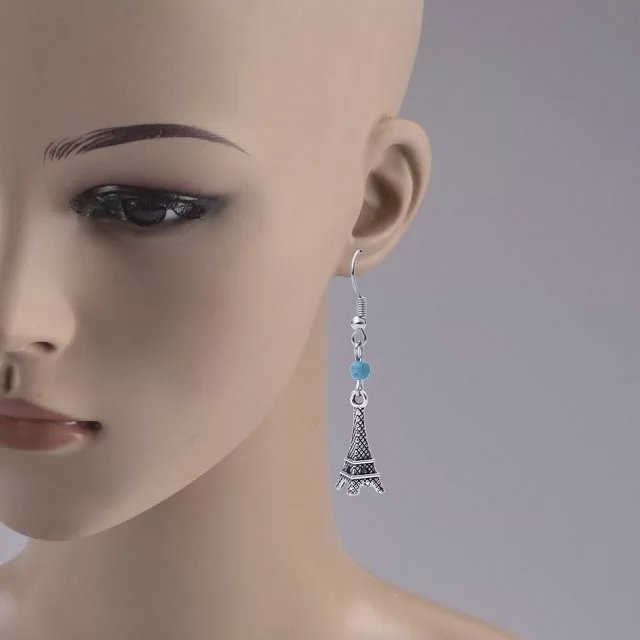 

women's Tower shape Tibetan silver turquoise Dangle Chandelier earrings DYMTQE077 fashion gift national style women DIY earring