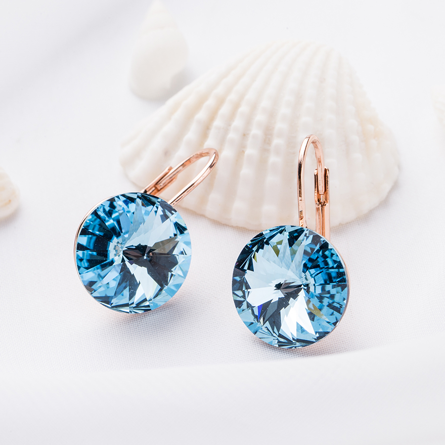 

Fashion Round Design Designer Stud Earrings Made with Austrian Crystal For Girls Party Bijoux New Korean Earings Jewelry Gift