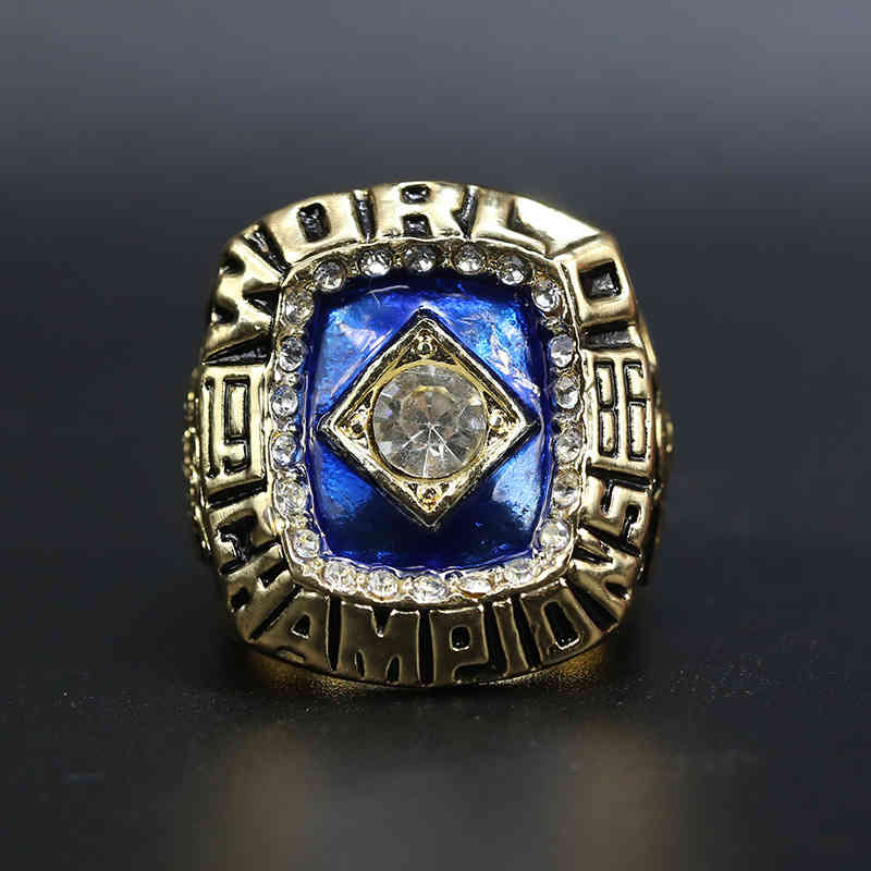 

Europe America Style Men Lady Women Titanium steel MLB 1986 New York metropolitan ring customersEngraved Letter Patter