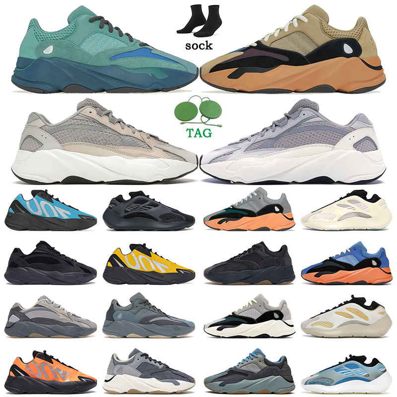 

kanye 700 v2 v3 mnvn men women running shoes trainers Faded Azure Enflame Amber Honey Flux Wash Orange Bright Blue Mauve Magnet Vanta sports sneakers, 13 legend blue