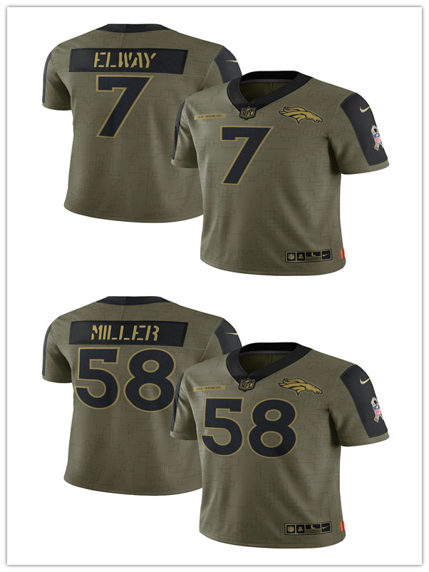

DenverBroncosMEN WOMEN YOUTH John Elway Von Miller 2021 Salute To Service Limited football Jersey