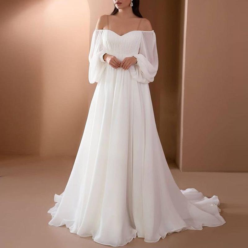 

Casual Dresses Women Elegant Evening Party Dress Ladies Slim Solid Color Off Shoulder Wedding Mermaid Sexy Gowns Prom Robes, Black;gray