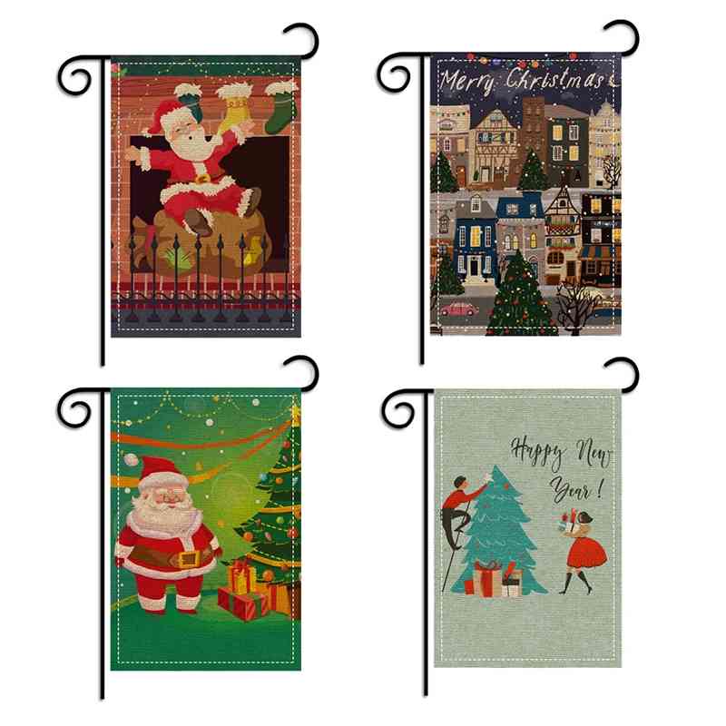 

New linen Garden Flag Merry Christmas decorative flag