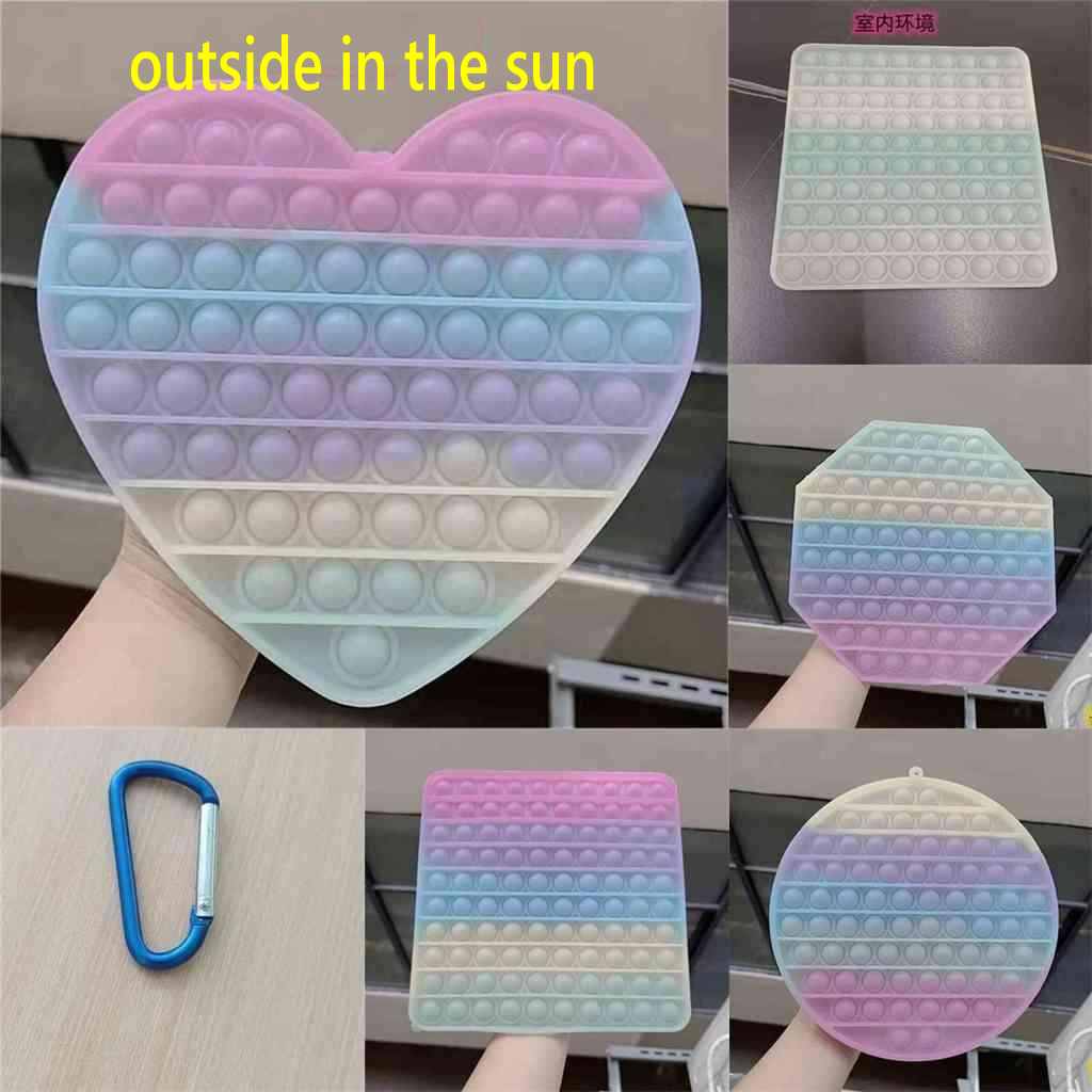 

20CM Jumbo Bubble Fidget Toys Big Size Fidget Sensory Changes Colors in the Sun Push Bubbles Finger Puzzle Rainbow Color Light Sensitive US stock CJ05