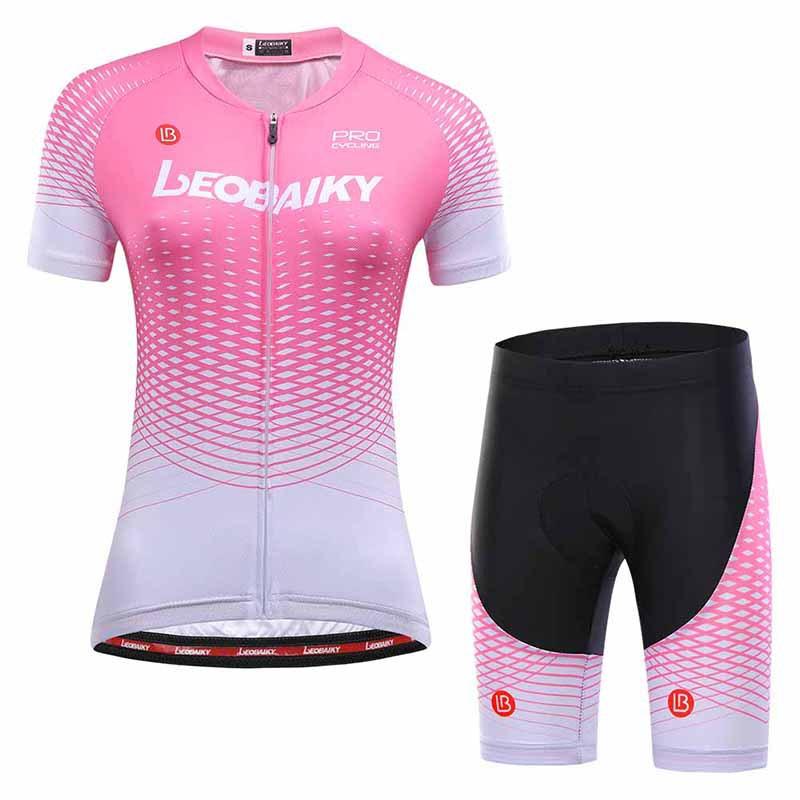 

Racing Sets LB Cycling Jersey Short Sleeve Set Summer Women's Slim Breathable, Black;blue