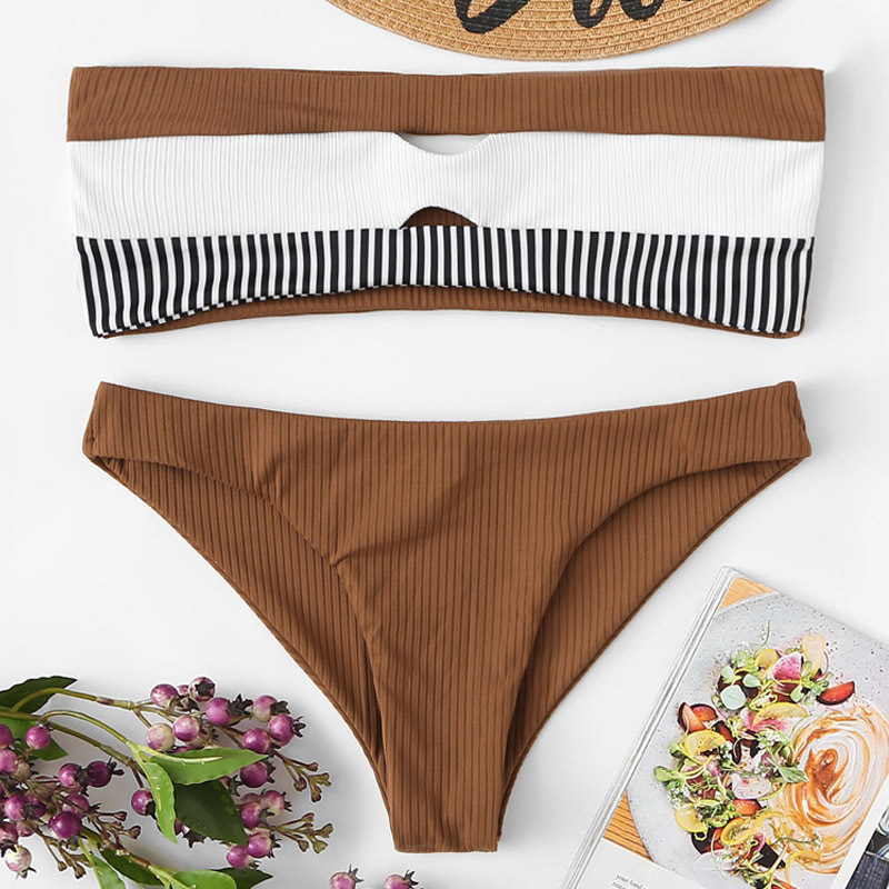 

Sexy Bikini Set Brazilian Swimwear Women Bandeau Swimsuit Female Push Up Bathing Suit Summer Bathers Biquini 210520, Wine red