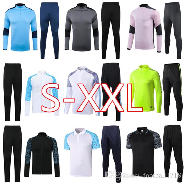 

19 20 21 manchester training suit survetement football tracksuit sweater 2020 KUN AGUERO MAHREZ soccer jacket Jogging chandal futbol city, Black;yellow