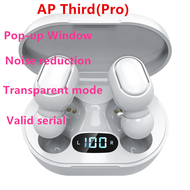 

AP 3 Pro H1 Earphones TWS Wireless Bluetooth Headphones Noise Cancelling Transparency Mode Spatial Audio Pop Up Window Rename Smart Sensor VS W1 Air3 Gen3 shipship, White