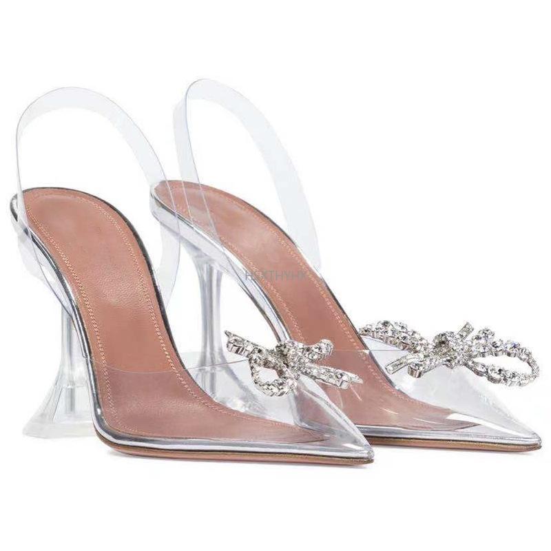 

Dress Shoes 2021 PVC Jelly Sandals Open Toe High Heels Women Transparent Perspex Slippers Heel Clear Size 34-45, Green