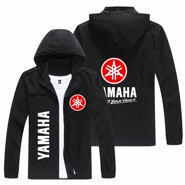 

Yamaha Printed Jacket Windbreaker 2021 Autumn Men Clothing Coats Outdoor Bike Hooded Jacket Yamaha Motorcycle Racing Jacket, Navy blue