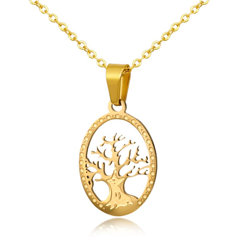Pendant Necklaces Tree Of Life Necklace For Women Short Choker Gold Silver Collier Female Jewelry Collar Bijou Party Gift-image-702931831