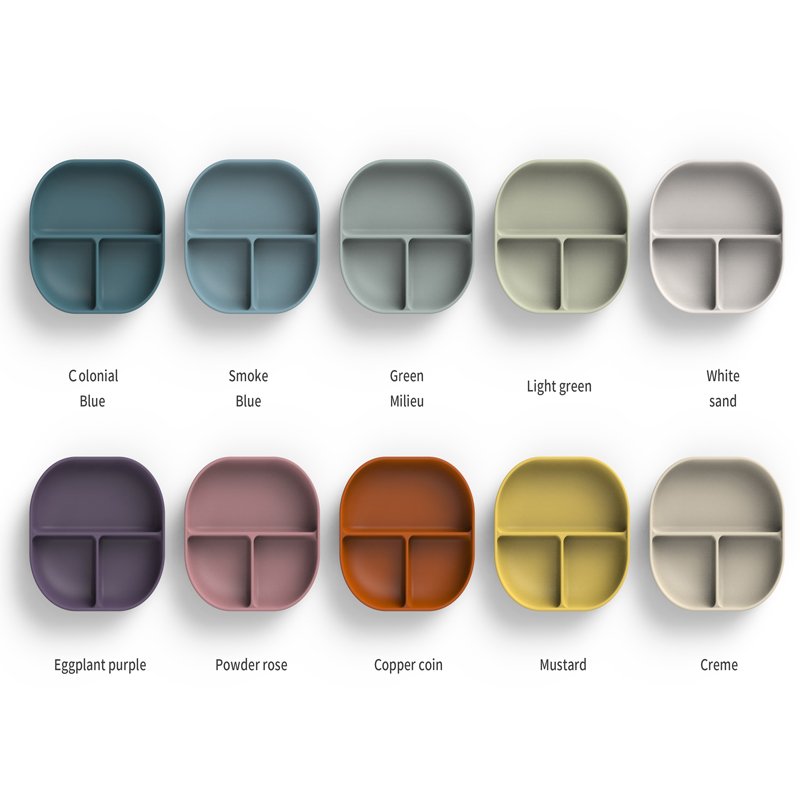 

Suction Cup Plate for Toddlers Baby Silicone Bowls BPA Free 3 Grid Plate Children Tableware Food Container Feeding Dishes