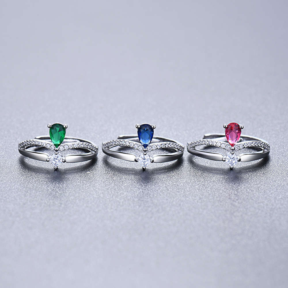 New grandmother pear shaped zircon open fashion women's ring jewelry-image-682380062