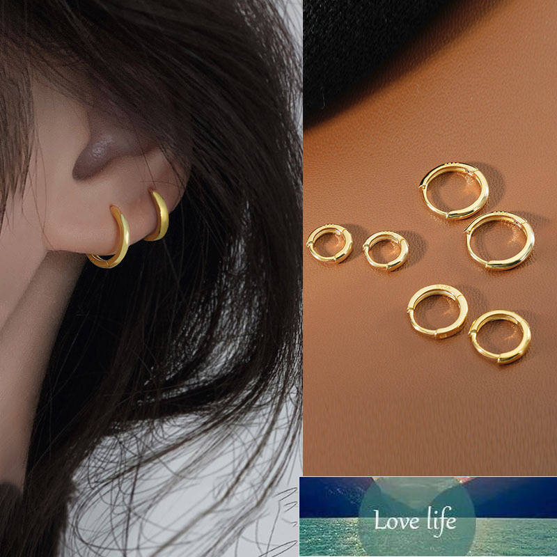 

Authentic 925 Sterling Silver French Punk Hip-Hop Geometric Small Hoop Earrings for Women Gold Silver Party Jewelry Accessories Factory price expert design Quality
