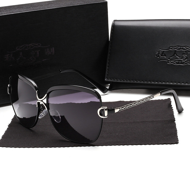 

HD Polarized sunglasses women Retro Metal Frame Sun Glasses Famous Lady Gift Oculos Feminino D UV400