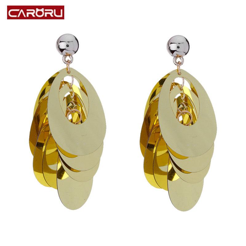 

Dangle & Chandelier CARORU Europe And America Fringed Girl Heart Geometric Vintage Resin Oorbellen Pendientes Mujer Moda Sequi Earrings For, Silver