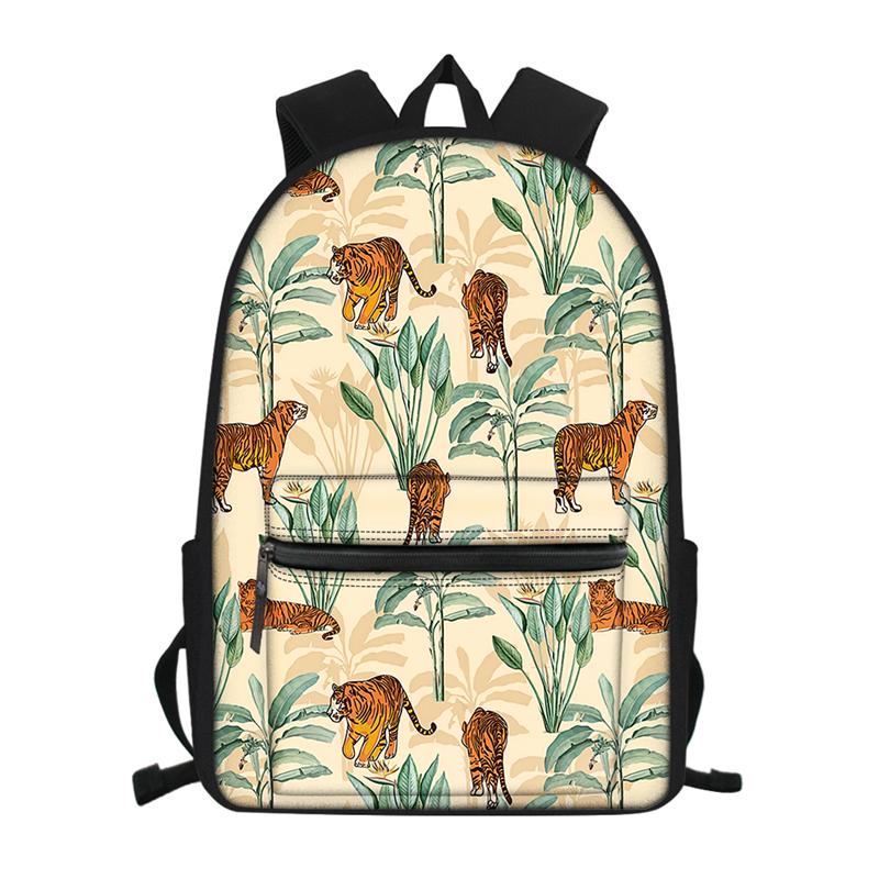 

Leaf Animals Print Fashion Travel School Bags Summer Waterproof Backpacks Large Capacity Book Mochila