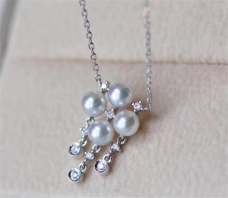 Pendant Necklaces Natural Freshwater Cultured Pearls Tibetan Silver Chain Good Quality Pearl 4-5MM 16 Inches Necklace 004-image-704238815