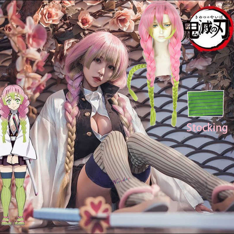 

Kanroji Mitsuri Costume Anime Demon Slayer Kimetsu No Yaiba Mitsuri Kanroji Cosplay Wig Kisatsutai Uniform Kimono Costume Y0903, Kamado tanjirou