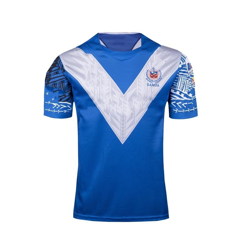

2021 Samoa League Rugby Jersey National Team Home Court Away Game Blue 17 19 Shirt Uniform Polo T-shirt Mens Word Cup, Black