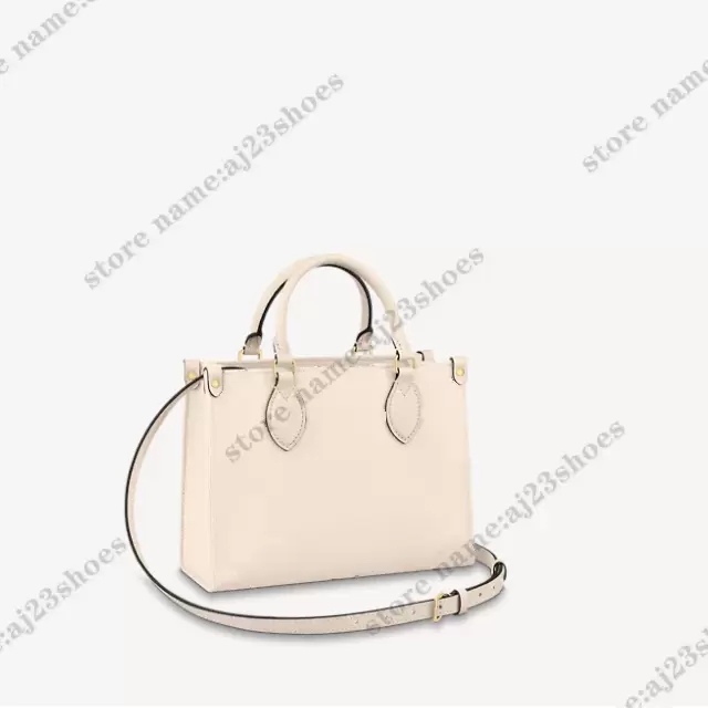 

Onthego PM tote bags embossed grained leather Bicolor iPad Mini designer Bag On The Go designers handbags Totes, 03