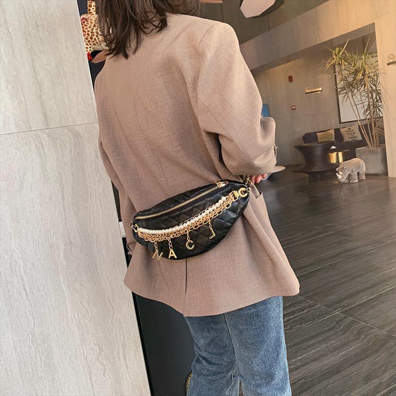 

womens chain waist gold letters bags female fanny pack plaid hip belt shoulder crossbody chest