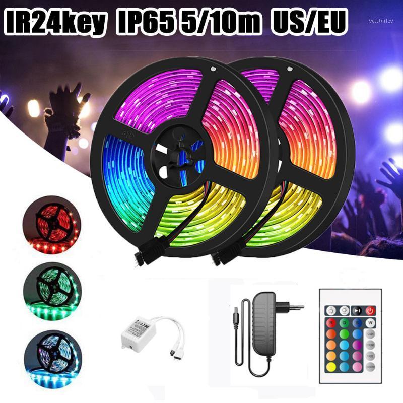

Party Decoration LED Strip Lights RGB Waterproof Under Cabinet Light With 24-Key Remote Flexible Lamp Tape Festival Living Room Home De