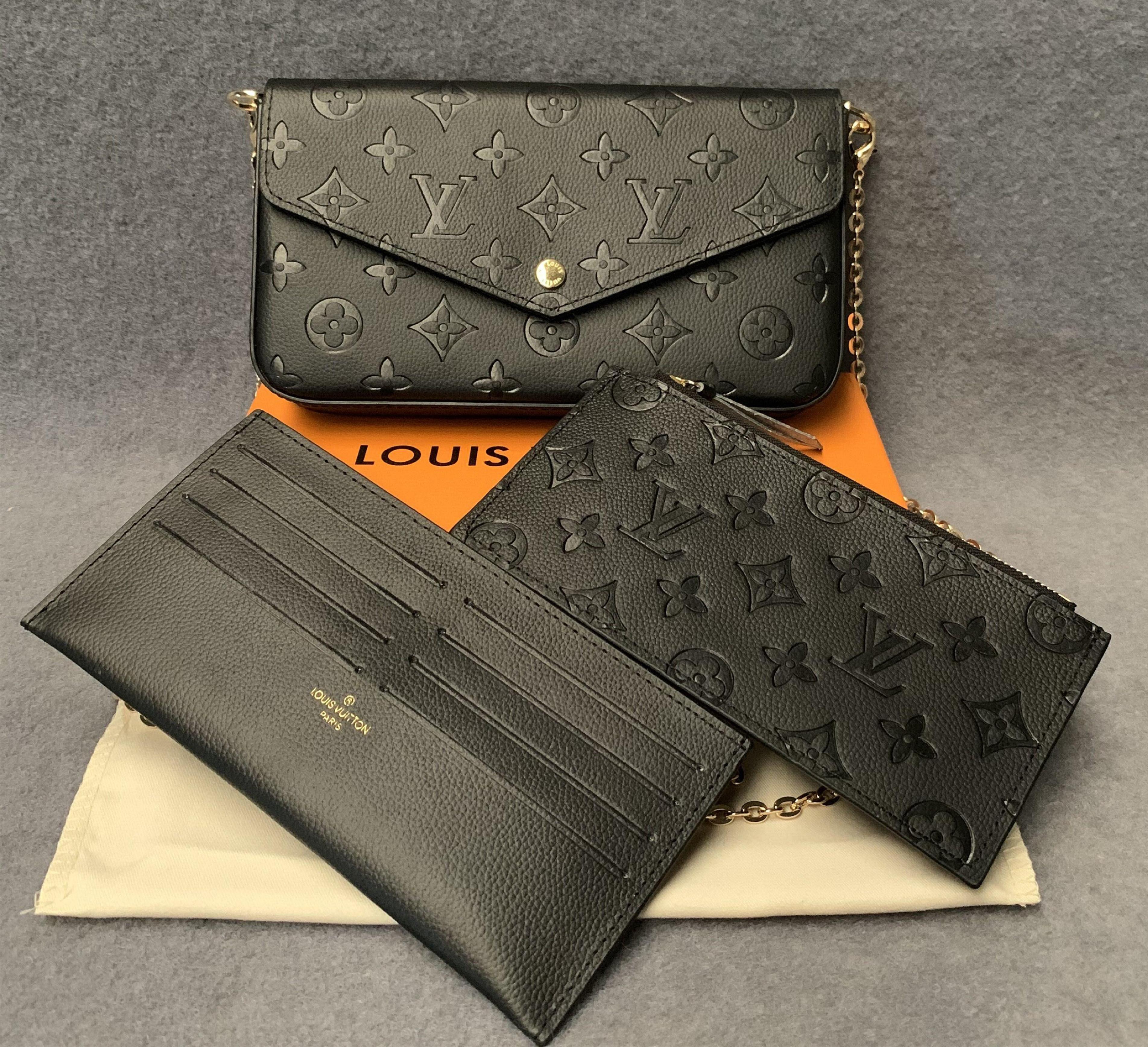 

Original Box Designers handbags luxurys women evening bag purse 3pcs Embossed chain strap shoulder crossbody wallets ladies bag LVLOUISVITTON VUTTON, Brown