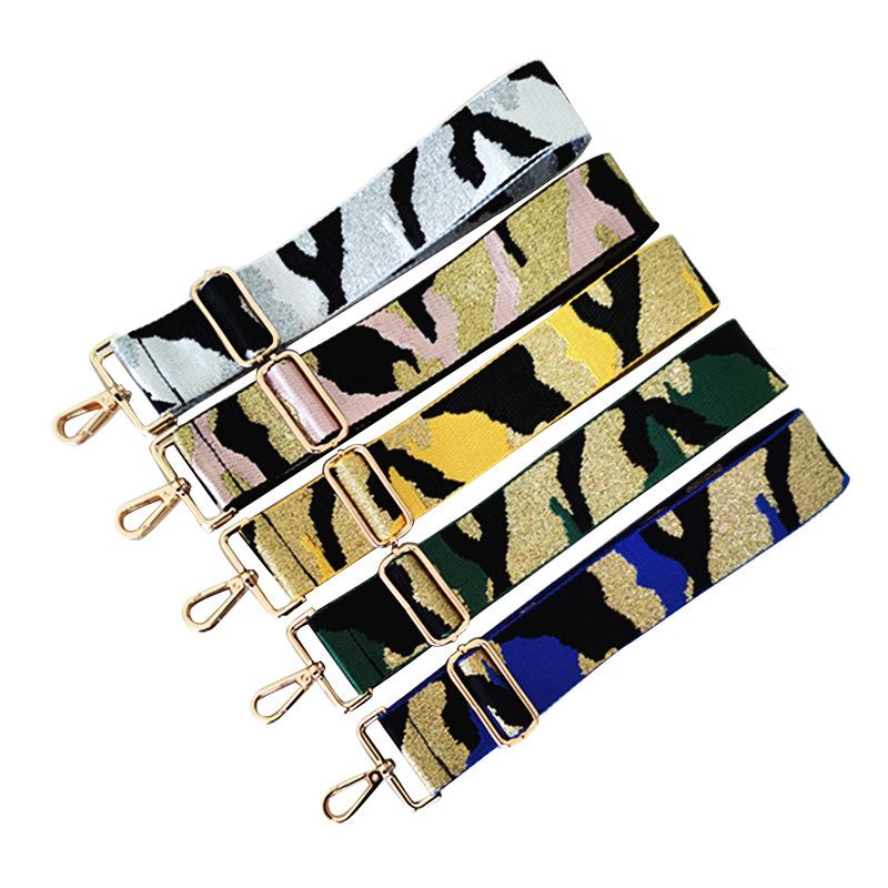 

Bag Parts & Accessories Women Girls Shimmer Metallic Gold Camouflage Wide Shoulder Strap Replacement Belt Guitar Style Handbag Purse Crossbo, Black