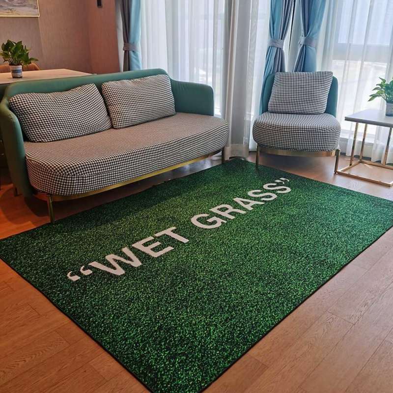 

WET GRASS Rug Carpet Living Room Decoration Carpet Bedroom Bedside Bay Window Area Rugs Sofa Floor Mat 210928, Green