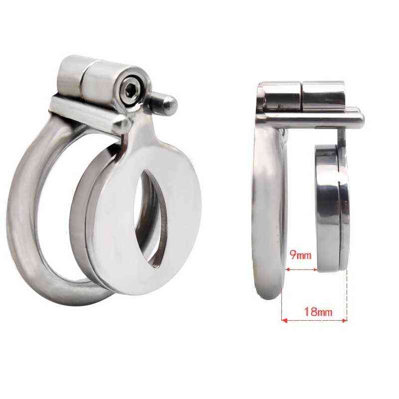 

NXYCockrings Flat Male Chastity Cage with Urinary Hole Bondage Belt Steel Penis Rings Small Metal Cock-Lock Intimate BDSM Sex Toys for Men 1124