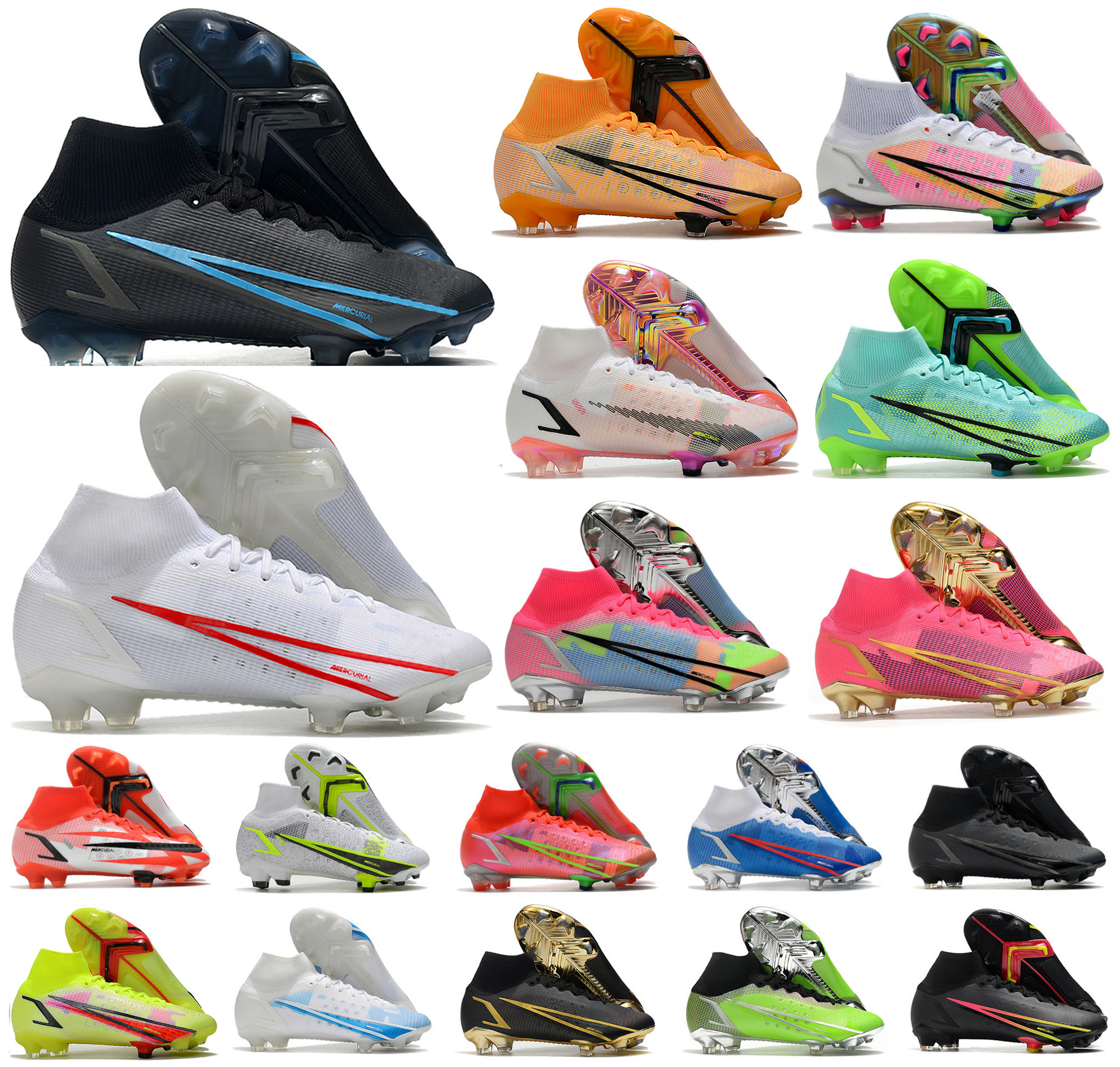 

Newest High Top Superfly 8 VIII 360 Elite FG Soccer Shoes XIV New Season Dragonfly CR7 Ronaldo Rawdacious IMPULSE Black PACK Mens Women Boys, 4 men & women fg