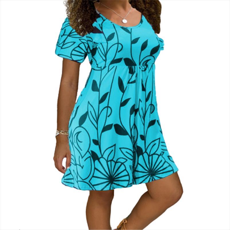 

summer casual short sleeve womens dress slim print tunic fashion elegant ladies plus size women clothing 5xl, Black;gray