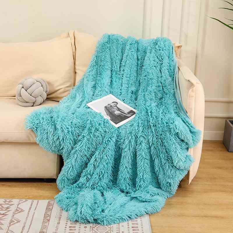 

Small Plush children's knee double sofa cover bed blanket, Dark purple
