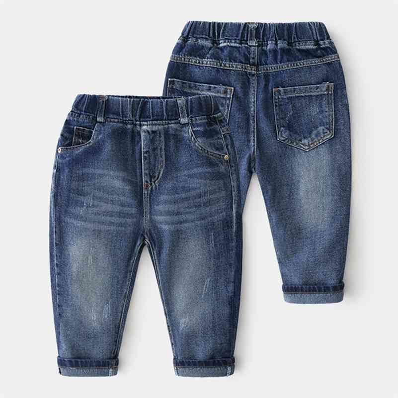 

Baby Jeans Spring Autumn Kid's Clothing Toddler Baby Casual Demi Pants Solid Color Long Trousers for Boys 2 5 9 10Years 210701, Blue