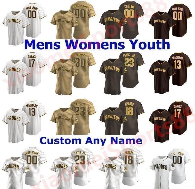 

20 21 Men Women youth Baseball Jerseys 23 Fernando Tatis Jr Manny Machado Tony Gwynn Eric Hosmer Brown Is Back jersey, As shown in illustration