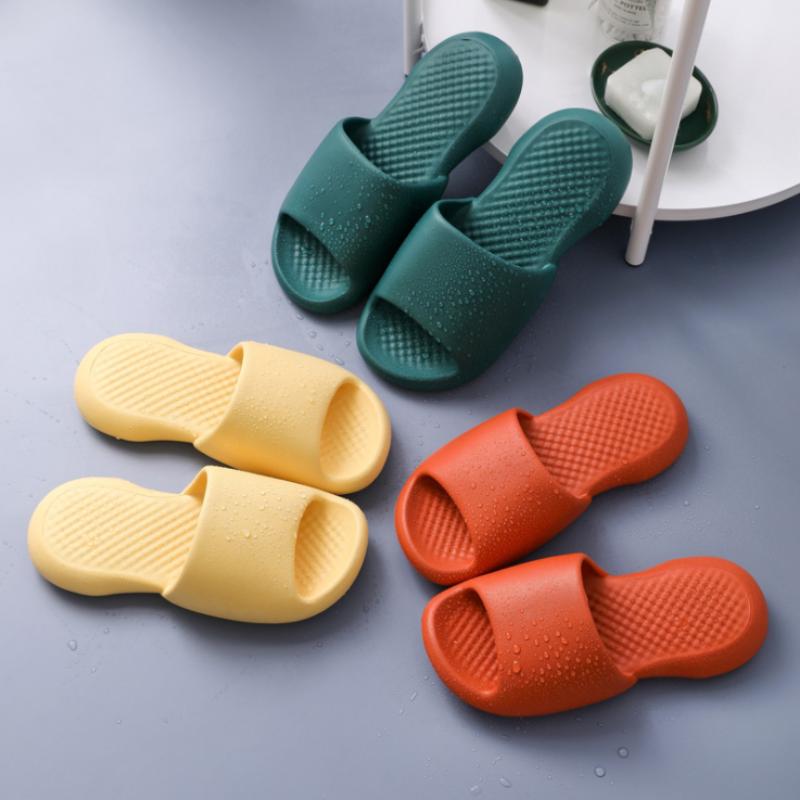 

Slippers Summer House Slides Non-slip Bathroom Women Chaussure Thick Bath Sole Flat Shoe Couple Female Platform Indoor Pantuflas, Yellow