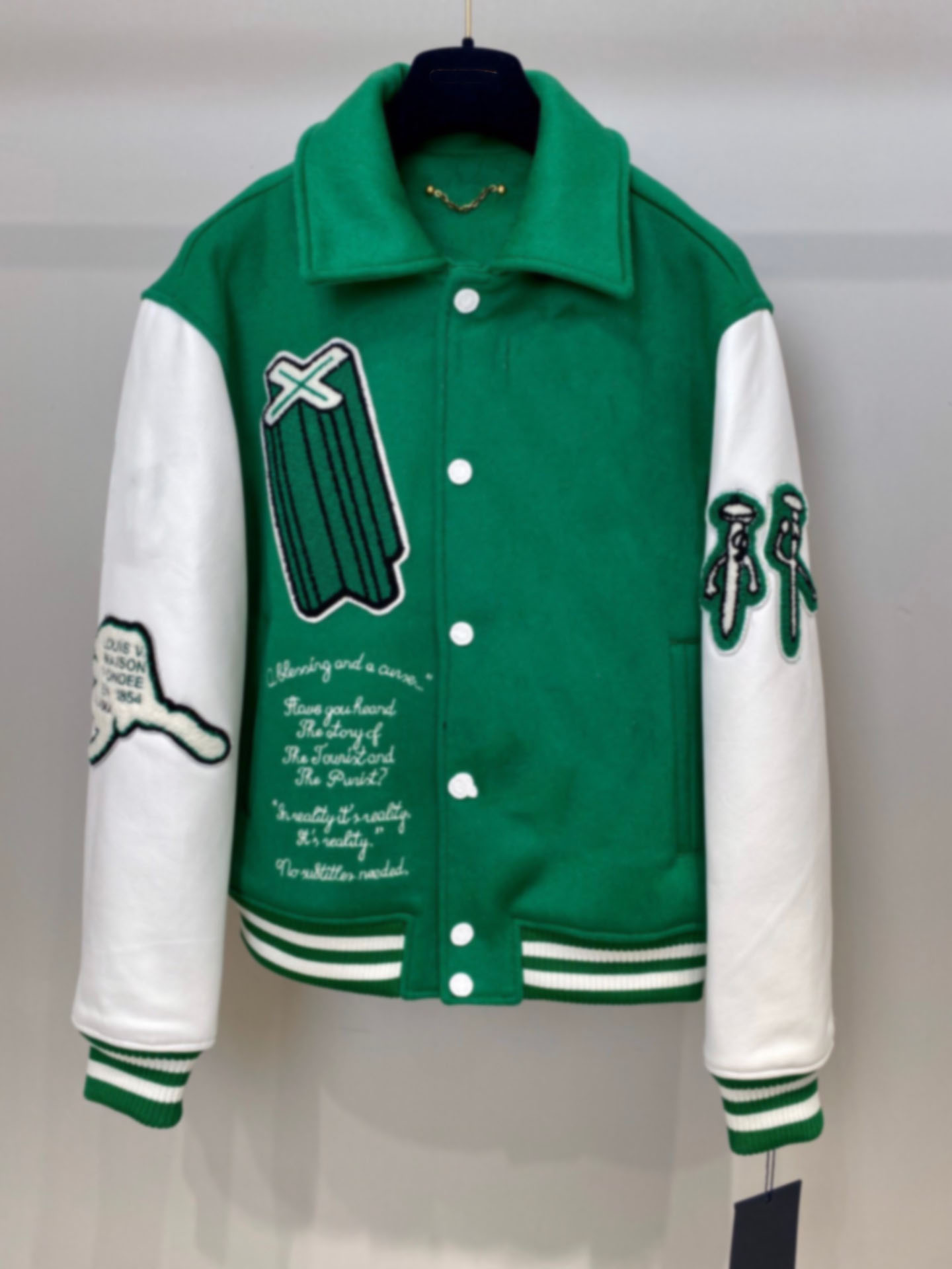 

2021 later autumn wool cashmere with cow leather winter jackets, Green