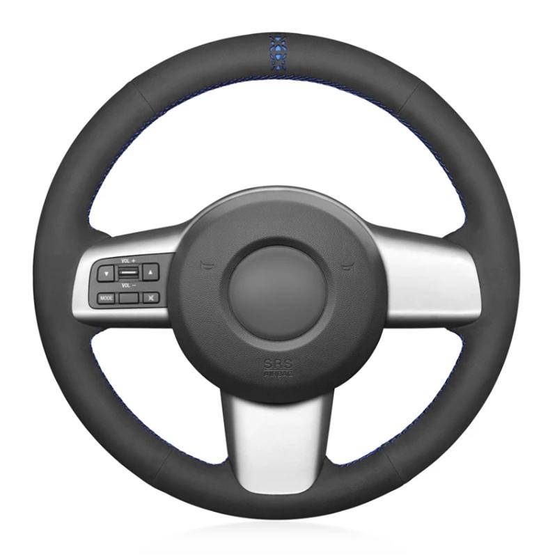 

Steering Wheel Covers Black Suede Marker DIY Hand-stitched Soft Car Cover For 2 2008 2009 2010 2011 2012 2013 2014
