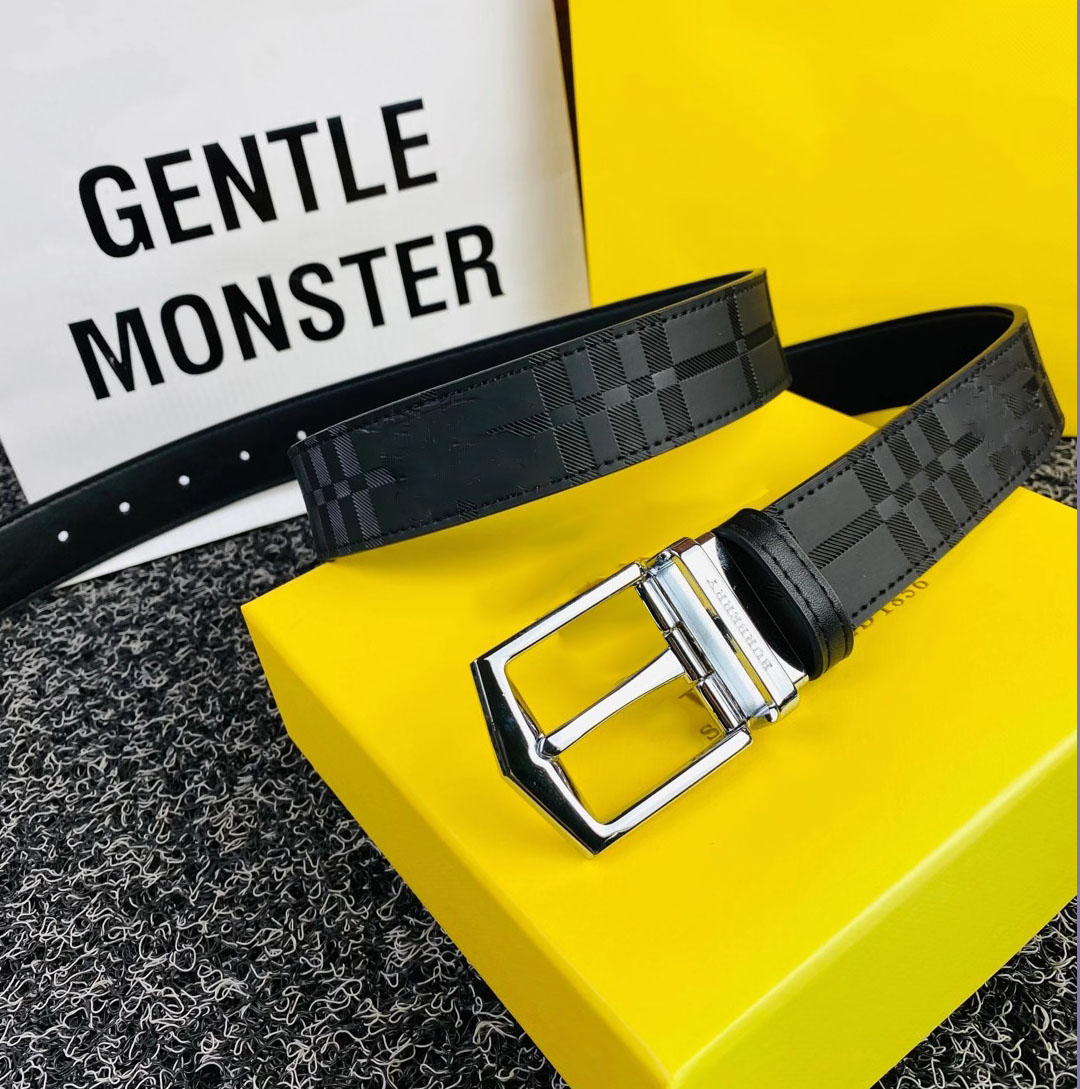 

Belt for Men Designer Luxury Leather Business Women pin Buckle with Box, Pink