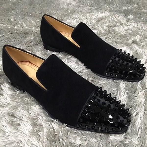 

[Original Box,Ship Bag]Men Business Sneakers Slip On Loafers Shoes Red Bottom Outdoor Party Wedding Fl Size 5 14 LOUBOUTIN CHRISTIAN, Colour 1