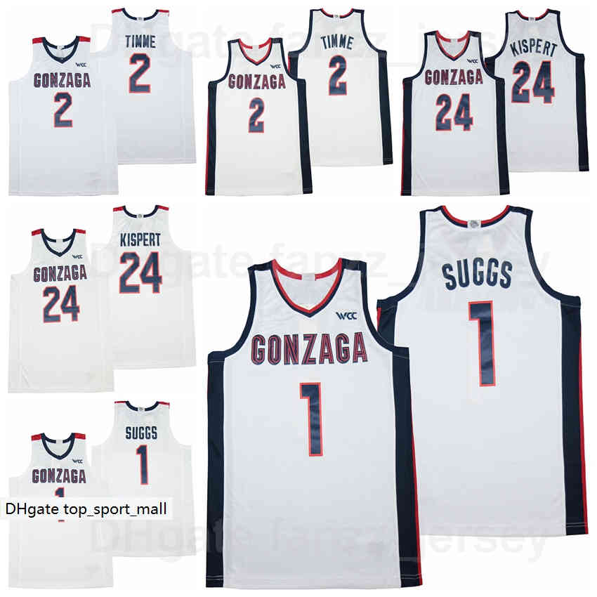 

Gonzaga Bulldogs College Basketball 1 Jalen Suggs Jersey 2 Drew Timme 24 Corey Kispert University Team Color White Breathable Shirt Excellent Quality, Black