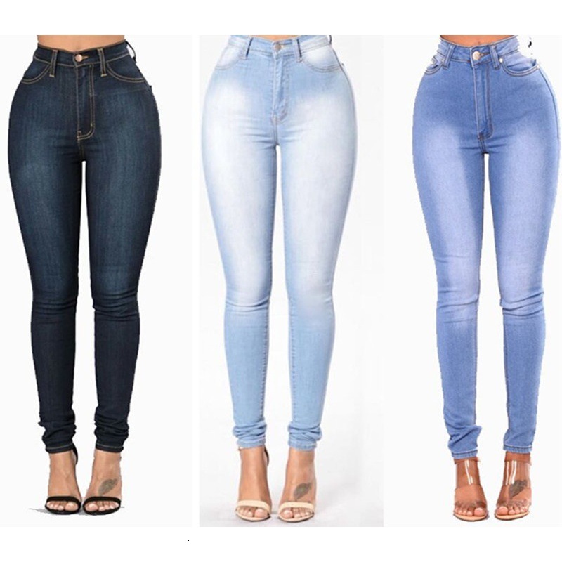 

jeans leggings 2021 fashion washed and polished white women's slim stretch, Blue