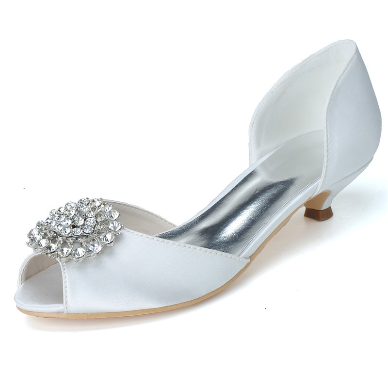 

dress shoes low heels satin crystals wedding for bride peep toe slip on formal party women pumps 1rfo, Black